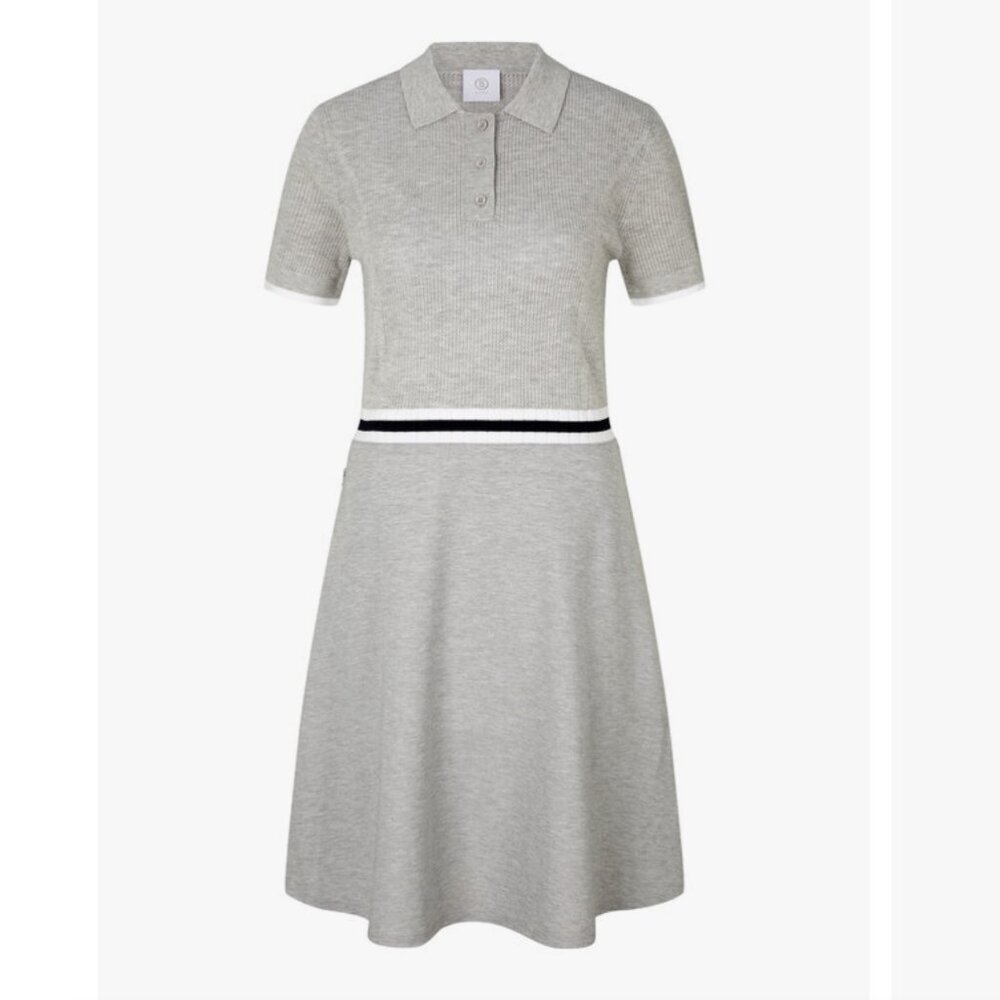 NWT Bogner Kasja Light Gray Performance Polo Dress Women's Medium 8 Golf